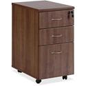 Lorell Essentials Series Box/Box/File Mobile File Cabinet - x 1" Thickness Top, x 3.8" Thickness Drawer Pull, 28.4" Height x 15.7" Width x 22" Depth Pedestal - Total Drawer(s): 3 - Single Pedestal - Walnut, Laminate Table Top - Built-in Hangrail, Dur