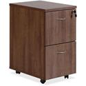 Lorell Essentials Series File/File Mobile File Cabinet - 28.4" Height x 15.7" Width x 22" Depth Pedestal, x 1.5" Diameter Caster - Total Drawer(s): 2 - Finish: Laminate, Walnut - Mobility, Built-in Hangrail, Locking Pedestal, Dual Wheel Caster - For 