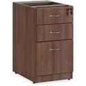 Lorell Essentials Series Box/Box/File Fixed File Cabinet - 28.5" Height x 15.5" Width x 21.9" Depth Pedestal - Total Drawer(s): 3 - Finish: Laminate, Walnut - Built-in Hangrail - For File, File Folder - 1 Each