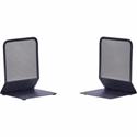 Lorell Mesh Bookends - 7" Height x 5.38" Width x 5.25" Depth - Desktop - Sturdy - Black - Steel, Mesh - 2 / Pair