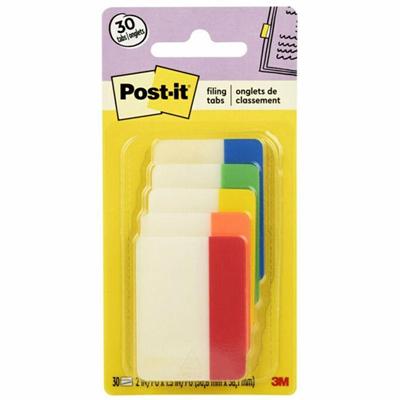 Post-it&reg; Tabs - Write-on Tab(s) - 2" Tab Width - Red, Orange, Yellow, Green, Blue Tab(s) - Removable, Durable, Repositionable, Customizable, Writable, Wear Resistant, Tear Resistant - 30 / Pack