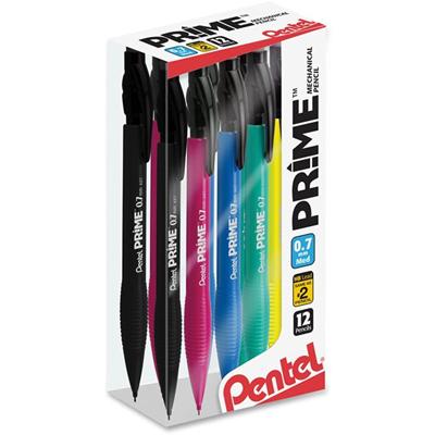 Pentel Prime Mechanical Pencil - 0.7 mm Assorted Lead - #2 - Medium Point - 1 Dozen