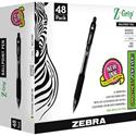 Zebra Z-Grip Retractable Ballpoint Pens - 1 mm Medium Pen Point - Retractable - Black Ink - Clear Plastic Barrel - 48 / Pack