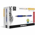 Zebra Pen Sarasa Gel Retractable Pens - 0.7 mm Pen Point - Refillable - Retractable - Blue Ink - Gel-based - Translucent Barrel - 36 / Pack