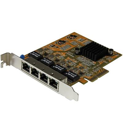 StarTech.com 4-Port PCIe Gigabit Network Adapter Card - PCI Express x4 - 1.95 Gbit/s Data Transfer Rate - Realtek RTL8111G - 4 Port(s) - 4 - Twisted Pair - 10/100/1000Base-T - Plug-in Card - Yellow - TAA Compliant