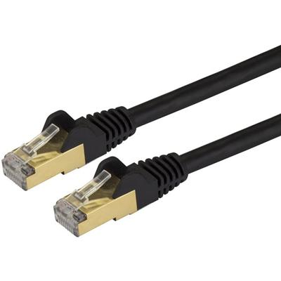 StarTech.com 14 ft Black Shielded Snagless 10 Gigabit Cat 6a STP Patch Cable - 14 ft Category 6a Network Cable for Docking Station, Network Device, Notebook, Desktop Computer, Hub, Switch, Router, Print Server, Patch Panel, PoE-enabled Device, VoIP D