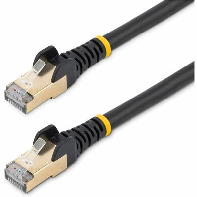 StarTech.com 3 ft Black Shielded Snagless 10 Gigabit Cat 6a STP Patch Cable - 3 ft Category 6a Network Cable for Network Device, Hub, Switch, Router, Print Server, Patch Panel, VoIP Device, PoE-enabled Device, Computer - First End: 1 x RJ-45 Network 