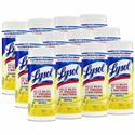 Lysol Lemon/Lime Disinfect Wipes - For Multi Surface, Multipurpose - Lemon & Lime Blossom Scent - 7" Length x 7.25" Width - Recommended For: Virus Remover, Bacteria Remover - Pre-moistened, Anti-bacterial, Disinfectant - White - 35/Tub - 12 / Carton