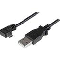 StarTech.com Micro-USB Charge-and-Sync Cable M/M - Right-Angle Micro-USB - 24 AWG - 2m (6ft.) - 6.56 ft USB Data Transfer Cable for Phone, Tablet - First End: 1 x 4-pin USB 2.0 Type A - Male - Second End: 1 x 5-pin Micro USB 2.0 Type B - Male - 480 M