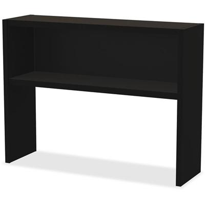 Lorell Fortress Modular Series Stack-on Hutch - x 48" Width - Material: Steel - Finish: Black - Grommet, Cord Management - 1 Each