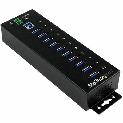 StarTech.com 10-Port Industrial USB 3.0 Hub - USB 3.0 Type A - External - 10 USB Port(s) - 10 USB 3.0 Port(s) - PC - TAA Compliant