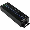 StarTech.com 10-Port Industrial USB 3.0 Hub - USB 3.0 Type A - External - 10 USB Port(s) - 10 USB 3.0 Port(s) - PC - TAA Compliant