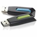 Verbatim 32GB Store 'n' Go&reg; V3 USB 3.2 Gen 1 Flash Drive - 2pk - Blue, Green - 32 GB - USB 3.2 (Gen 1) - Blue, Green - Lifetime Warranty - 1 Pack - TAA Compliant