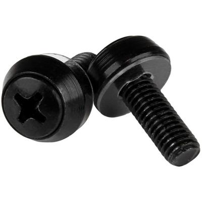 StarTech.com M6 x 12mm - Mounting Screws - 50 Pack, Black - Mounting Screw - 0.47" - Steel - Black - 50 / Pack - TAA Compliant