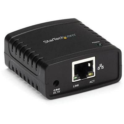 StarTech.com 10/100Mbps Ethernet to USB 2.0 Network LPR Print Server - 1 x USB - 1 x Network (RJ-45) - Fast Ethernet - External