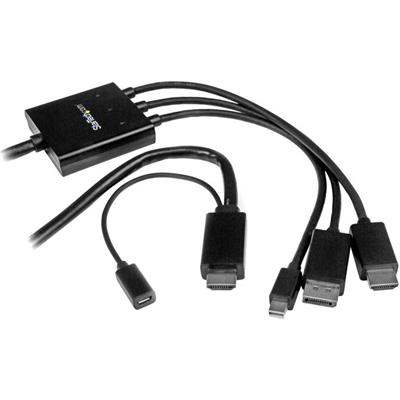 StarTech.com HDMI, DisplayPort or Mini DisplayPort to HDMI Converter Cable - 2 m (6 ft) - 1 x 20-pin DisplayPort Digital Audio/Video - Male, 1 x 20-pin Mini DisplayPort Digital Audio/Video - Male, 1 x 19-pin HDMI Digital Audio/Video - Male - 1 x 19-p