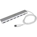 StarTech.com 7 Port Compact USB 3.0 Hub with Built-in Cable - Aluminum USB Hub - Silver - USB - External - 7 USB Port(s) - 7 USB 3.0 Port(s)