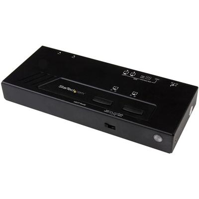 StarTech.com 2x2 HDMI Matrix Switch - 4K with Fast Switching and Auto-Sensing - 3840 × 2160 - 4K - 2 x 2 - Display, DVD Player, Blu-ray Disc Player, Computer, Projector, A/V Receiver, Set-top Box, Gaming Console - 2 x HDMI Out - TAA Compliant