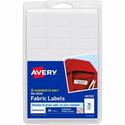 Avery&reg; No-Iron Clothing Labels - Assorted Shapes & Sizes - Waterproof - Permanent Adhesive - Assorted - Matte - White - Film - Permanent Adhesive, Durable, Washing Resistant, Dryer Safe, Stick & Stay, Long Lasting - 15 / Sheet - 3 Total Sheets - 