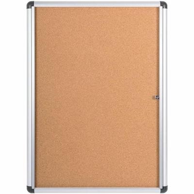 MasterVision SlimeLine Magnetic Enclosed Board - 36.60" Board Height x 26.40" Board Width x 0.70" Board Depth - Natural Cork Surface - Magnetic, Resilient, Locking Door, Self-healing - Anodized Aluminum Frame - 38" Height x 28" Width - 1 Each