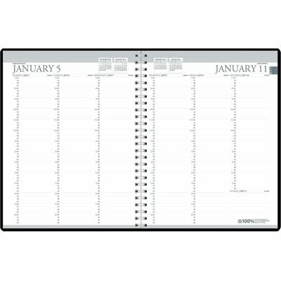 House of Doolittle House of Doolittle Professional 2-year Weekly Planner - Professional - Weekly - 24 Month - January 2026 to December 2026 - 7:00 AM to 8:45 PM - Half-hourly - 1 Week Double Page Layout - Black - Simulated Leather - 11" Height x 8.5"