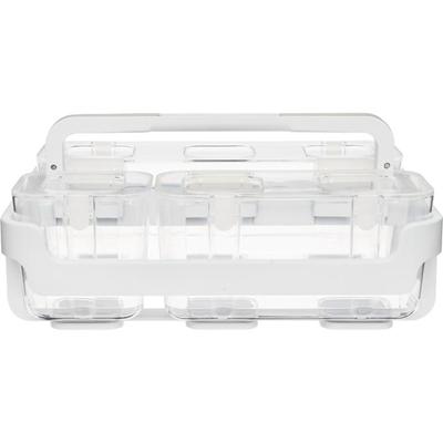Deflecto Stackable Caddy Organizer - 6.50" Height x 14" Width x 10.50" Depth - White - Plastic - 1 Each