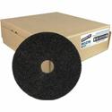 Genuine Joe Black Floor Stripping Pad - 16" Diameter x 1" Thickness - Floor, Stripping - 175 rpm to 350 rpm Speed Supported - Heavy Duty, Dirt Remover, Flexible, Long Lasting, Abrasive, Rotate - Resin, Fiber - Black - 5 / Carton