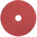 Genuine Joe Red Buffing Floor Pad - 18" Diameter x 1" Thickness - Floor, Buffing, Scrubbing - 175 rpm to 350 rpm Speed Supported - Flexible, Resilient, Rotate, Dirt Remover, Scuff Mark Remover, Heel Mark Remover - Fiber - Red - 5 / Carton