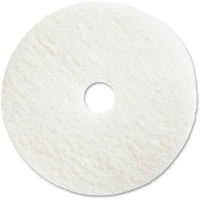 Genuine Joe Polishing Floor Pad - 13" Diameter x 1" Thickness - Floor, Polishing - 175 rpm to 350 rpm Speed Supported - Resilient, Flexible, Non-abrasive, Dirt Remover, Rotate - Resin, Fiber - White - 5 / Carton