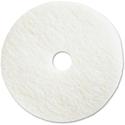 Genuine Joe Polishing Floor Pad - 18" Diameter x 1" Thickness - Floor, Polishing - Resilient, Flexible, Non-abrasive - Resin, Fiber - White - 5 / Carton