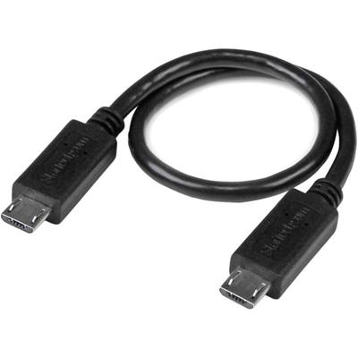 StarTech.com 8in USB OTG Cable - Micro USB to Micro USB - M/M - USB OTG Adapter - 8 inch - 8" USB Data Transfer Cable for Tablet, Smartphone, External Hard Drive - First End: 1 x USB 2.0 Type B - Male - Second End: 1 x USB 2.0 Type B - Male - 28 AWG 