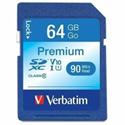 Verbatim Premium 64 GB Class 10/UHS-I (U1) SDXC - 1 Each - TAA Compliant - 70 MB/s Read - 300x Memory Speed - Lifetime Warranty