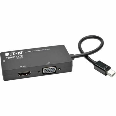 Tripp Lite series Mini DisplayPort 1.2 to VGA/DVI/HDMI All-in-One Converter Adapter, 4K x 2K HDMI - 6" DVI/HDMI/Mini DisplayPort/VGA A/V Cable for Audio/Video Device, Monitor, Tablet, Projector, TV - First End: 1 x Mini DisplayPort 1.2 Digital Audio/