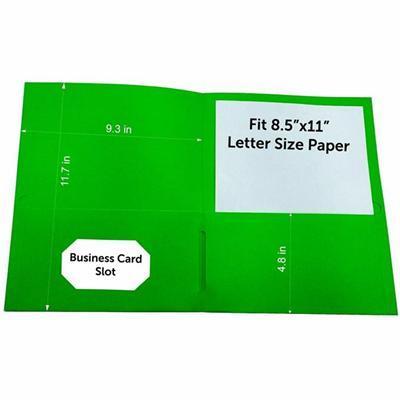Sparco Letter Pocket Folder - 8 1/2" x 11" - 2 Internal Pocket(s) - Apple Green - 1 Box