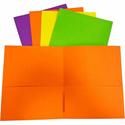 Sparco Letter Pocket Folder - 8 1/2" x 11" - 2 Internal Pocket(s) - Leatherette - Assorted - 25 / Box