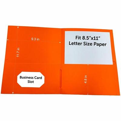 Sparco Letter Pocket Folder - 8 1/2" x 11" - 2 Internal Pocket(s) - Orange - 1 Box