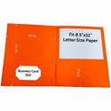 Sparco Letter Pocket Folder - 8 1/2" x 11" - 2 Internal Pocket(s) - Orange - 1 Box