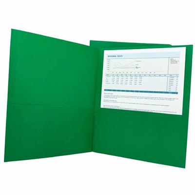Sparco Letter Pocket Folder - 8 1/2" x 11" - 2 Internal Pocket(s) - Green - 1 Box