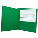 Sparco Letter Pocket Folder - 8 1/2" x 11" - 2 Internal Pocket(s) - Green - 1 Box