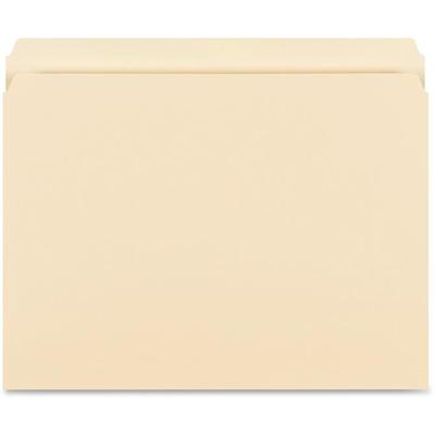 Business Source Straight Tab Cut Letter Recycled Storage Folder - 8 1/2" x 11" - 14 pt. - 1 Plys - Manila - 10% Recycled - 50 / Box