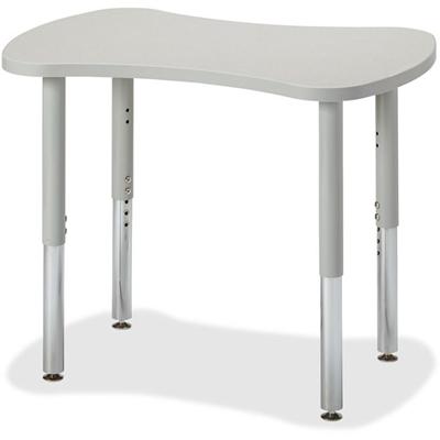 Jonti-Craft Berries Gray Collaborative Bowtie Table - Gray Top - Four Leg Base - 4 Legs - Height Adjustable - 18" to 29" Adjustment - 1.13" Table Top Thickness - Assembly Required - Powder Coated - Steel - Laminate Top Material - 1 Each