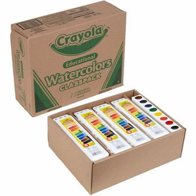 Crayola 8-Color Educational Watercolors Classpack - 8 Color(s) - Red, Yellow, Green, Blue, Brown, Purple, Black, Orange - 1 Box