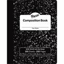 Pacon Composition Book - 100 Sheets - 200 Pages - Wide Ruled Front Ruling - 0.37" Ruled - Red Margin - 9.75" Height x 7.5" Width x 0.1" Length - White Paper - Black Marble Cover - Durable, Hard Cover - 1 Each