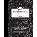 Pacon Composition Book - 100 Sheets - 200 Pages - College Ruled Front Ruling - 0.28" Ruled - 9.75" Height x 7.5" Width x 0.1" Length - White Paper - Black Marble Cover - Durable, Hard Cover - 1 Each