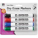 Charles Leonard Chisel Tip Dry Erase Markers - Chisel Marker Point - Black, Blue, Red, Green Ink - 4 / Pack