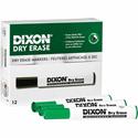 Dixon Dry Erase Markers - Broad Chisel, Fine Marker Point - Green Ink - 1 Dozen