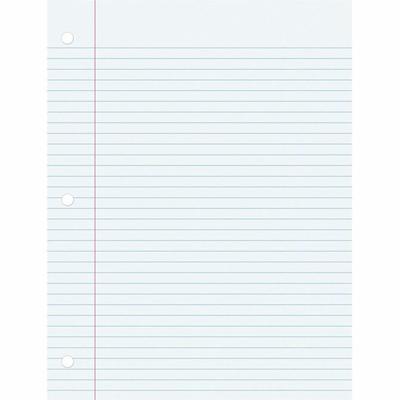 Pacon College Ruled Filler Paper - 100 Sheets - College Ruled Front Ruling - 0.28" Ruled - Red Margin - 3 Hole(s) - 8" x 10 1/2" Sheet Size - White Paper - Smooth, Punched - 1 Pack