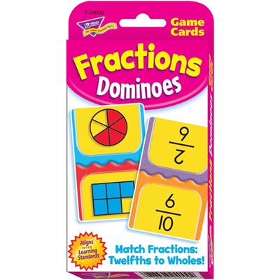 Trend Fractions Dominoes Challenge Cards Game - Theme/Subject: Learning - Skill Learning: Fraction - 56 Pieces - 9+ - 1 Pack
