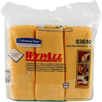 Wypall Microfiber Cloths - General Purpose - 15.75" Length x 15.75" Width - Eco-friendly, Absorbent, Durable, Launderable, Washable - Yellow - 6/Pack - 4 / Carton