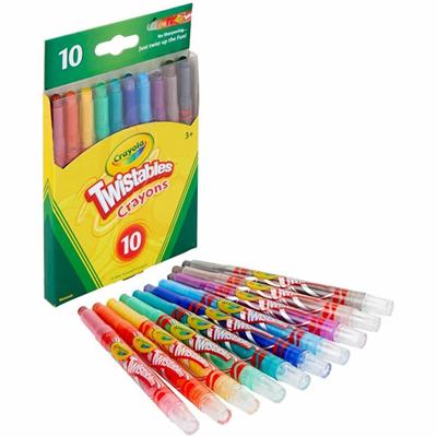 Crayola Mini Twistables Crayons - Clear, Assorted - 10 / Set